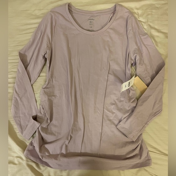 Paisley Sky Tops - NWT - Paisley Sky Long Sleeve Maternity Top in Lilac - Size L
